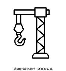 Industrial crane hook icon vector. illustration symbol background white.