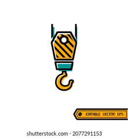 industrial crane hook icon vector illustration logo template for many purpose. Isolated on white background. unique style