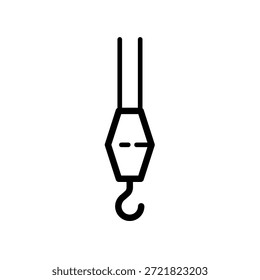  Gancho de la grúa de Industrial, icono de Vector de línea