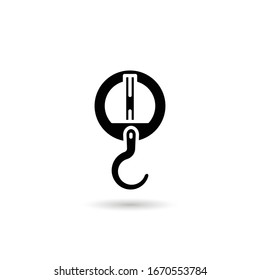 industrial crane hook symbol vector