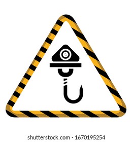 industrial crane hook triangle symbol vector