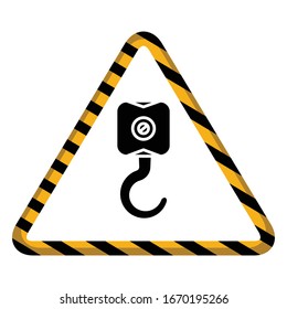 símbolo triángulo de gancho de grúa industrial vector