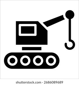 Elemento de icono de grúa de Industrial para diseño