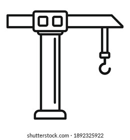 Industrial crane icon. Outline industrial crane vector icon for web design isolated on white background