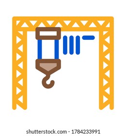 industrial crane icon vector. industrial crane sign. color symbol illustration