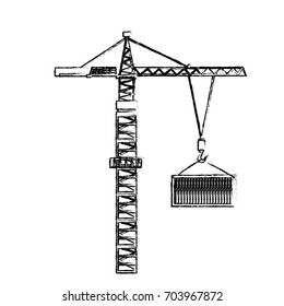 industrial crane loading container cargo terminal element