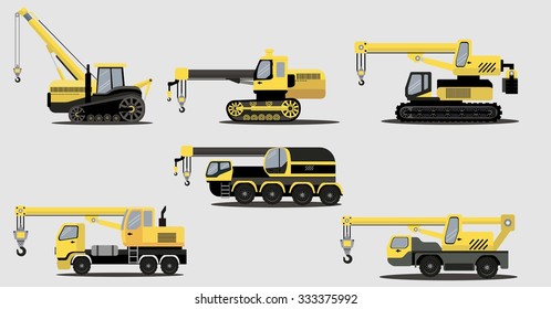 Industrial crane machines vector image design set for your illustration, decoration, labels, stickers and other creative needs.