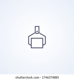 Industrial crane robotic, vector best gray line icon on white background, EPS 10