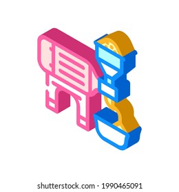 industrial crusher for production peanut butter isometric icon vector. industrial crusher for production peanut butter sign. isolated symbol illustration