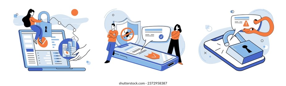 Industrial cyber security. Vector illustration. Industrial cyber security is metaphorical firewall protects businesses from cyber attacks The protection and safety technology are paramount