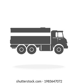 Industrial Delivery Lorry Truck - Silhouette Vector Illustration Art