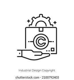 Industrial Design Copyright icon. Outline style icon design isolated on white background