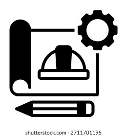 Icono de diseño de Industrial Ilustración vectorial mixta