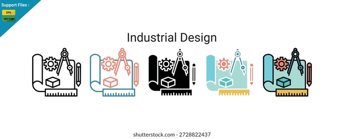  Icono de diseño industrial, icono de múltiples estilos, Vector.