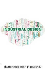 Industrial Design word cloud. Wordcloud made with text only.