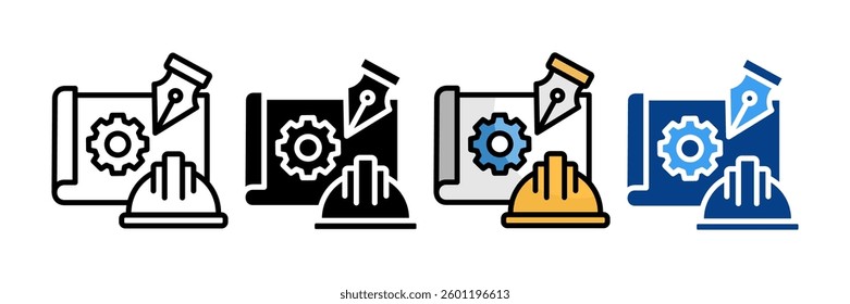 Industrial Designer Icon Set Multiple Style Collection
