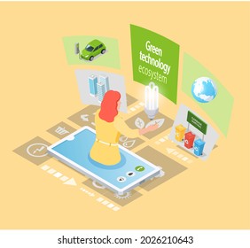 Industrial development, environmental and ecology protection concept. Integration of new technologies into production. Woman working with green waste recycling technologies, biofuel creation