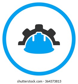 Industrial Development vector icon. Style is bicolor flat symbol, blue and gray colors, rounded angles, white background.