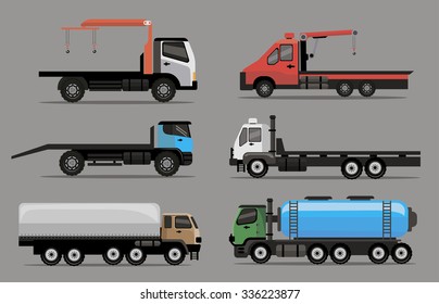 Industrial different types of vector  vehicles image design set for your illustration, decoration, labels, stickers and other creative needs. 