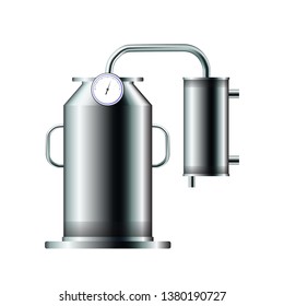An industrial distiller. Vector illustration. Distill water