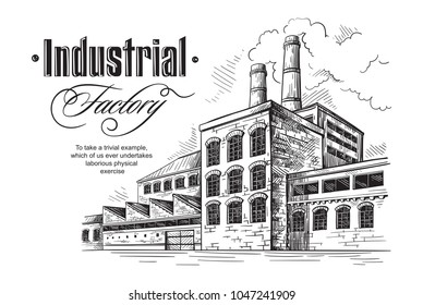 fábrica de destilería industrial. Ilustración del vector