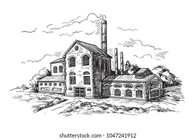 industrial distillery factory. Vector illustration