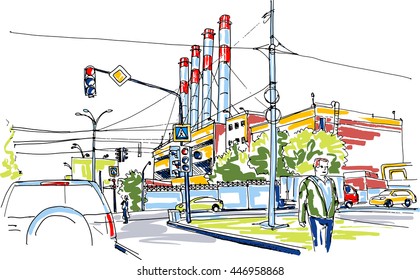 Industrial district sketch