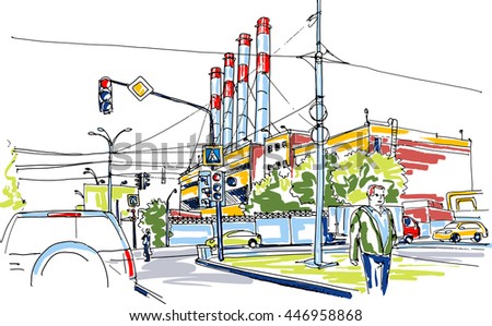 Industrial district sketch