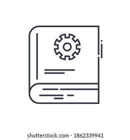Industrial documentation icon, linear isolated illustration, thin line vector, web design sign, outline concept symbol with editable stroke on white background.