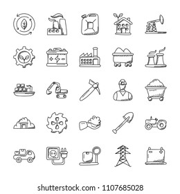 
Industrial Doodle Vector Icons Set
