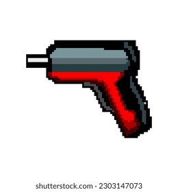 industrial drill game pixel art retro vector. bit industrial drill. old vintage illustration