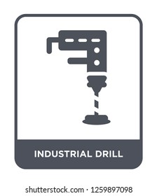 industrial drill icon vector on white background, industrial drill trendy filled icons from Industry collection, industrial drill simple element illustration