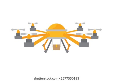 An industrial drone with orange design for heavy-duty operations