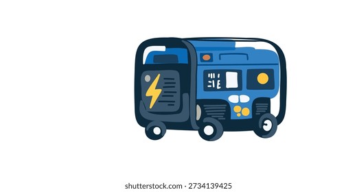 industrial electric generator vector art for machinery