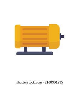 Industrial Electric Motor Icon. Flat Illustration Of Industrial Electric Motor Vector Icon Isolated On White Background