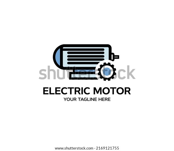 Industrial electric\
motor logo design. Rotor and stator detail of electric DC motor\
vector design and\
illustration.