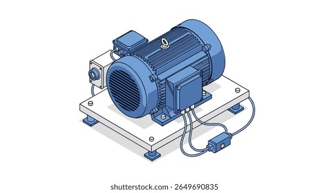 Industrial electric motor powering pumps with advanced control systems for efficient fluid management applications