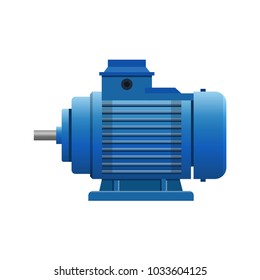 Industrial electric motor. Vector illustration isolated on white background