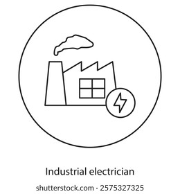 Industrial electrician Icon, Mastering the Sparks The Role of an Industrial Electrician, Powering Industry Expertise in Industrial Electrical Systems, vector