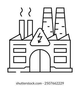 industrial electricity line icon vector. industrial electricity sign. isolated contour symbol black illustration