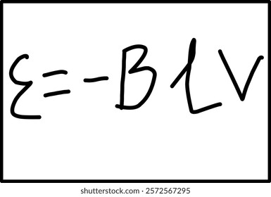 industrial electromotive force physics formula in Doodle style