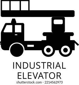 
Industrial elevator truck vehicles isolated vector Silhouettes