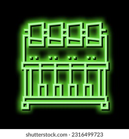 industrial embroidery machine neon light sign vector. industrial embroidery machine illustration