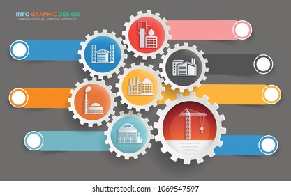 Industrial and energy info graphic vector