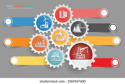 Industrial and energy info graphic vector