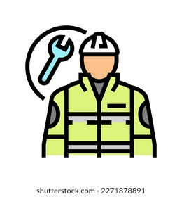 vector de icono de color de ingeniero industrial. signo de ingeniero industrial. ilustración de símbolo aislado