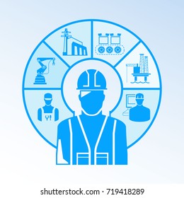 industrial engineer and engineering icons