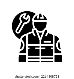 industrial engineer glyph icon vector. industrial engineer sign. isolated symbol illustration