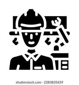 industrial engineer glyph icon vector. industrial engineer sign. isolated symbol illustration