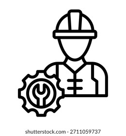 Industrial Engineer Icon Line Vector Illustration